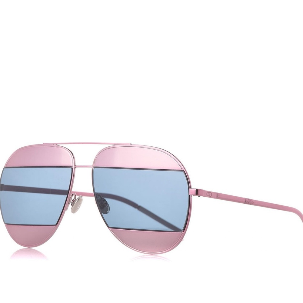 🔥🔥NWT The Funky Aviator Dior Split Blue And Pink Mirror 59MM Sunglasses - Picture 8 of 16